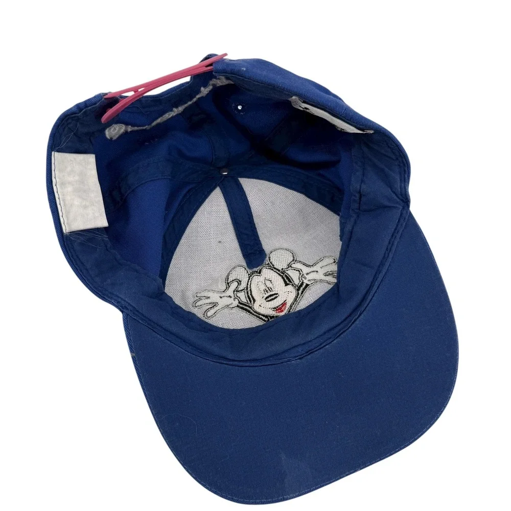 Vintage Walt Disney World Mickey‎ Mouse Embroidered Blue Snapback Hat Adult O/S